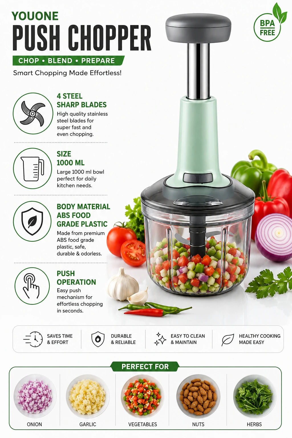Manual Fruit and Vegetable Chopper