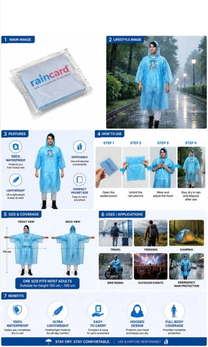 Reusable Rain Coat (Set of 10)