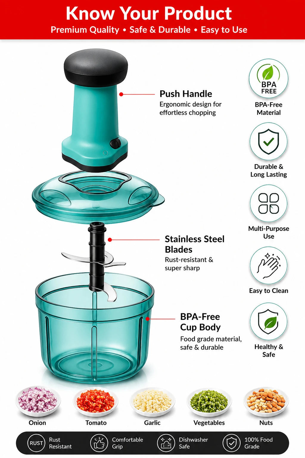 Manual Fruit and Vegetable Chopper