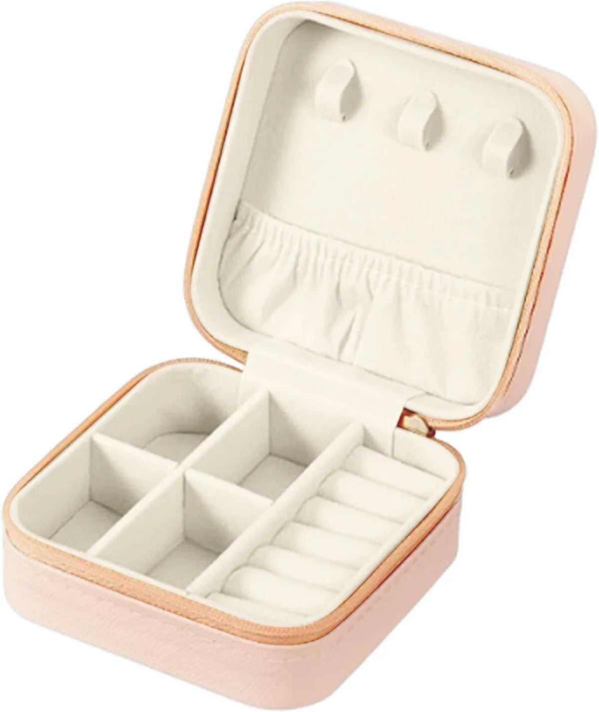 Rectangle Peach Leather Jewellery Box