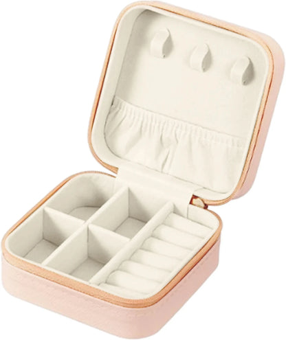 Rectangle Peach Leather Jewellery Box