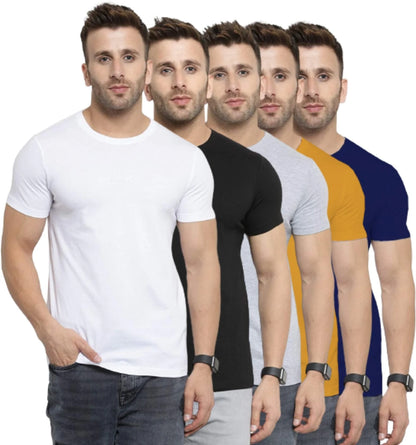 Men's Cotton T-Shirt Combo (Pack of 5)